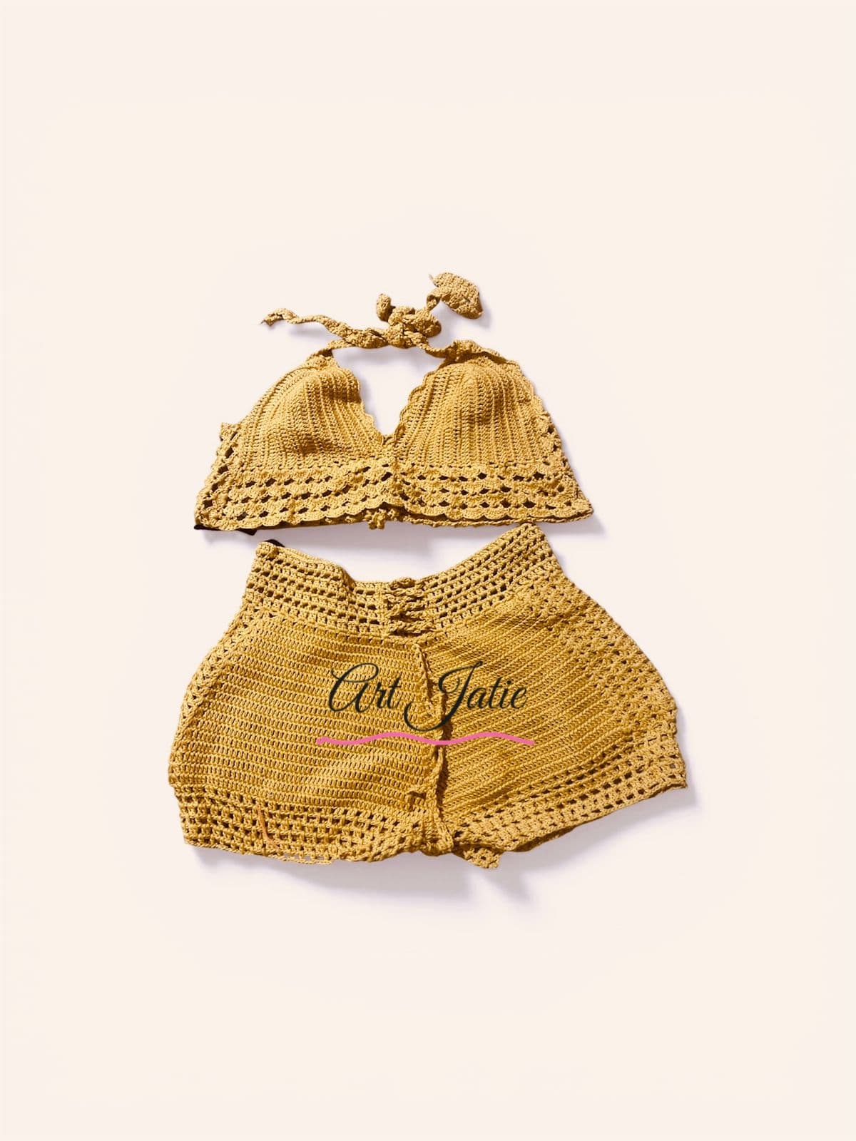 Ensemble Crochet Moutarde — crochet artisanal Art Jatie